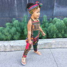 Load image into Gallery viewer, African Print Romper Jumpsuit With Headband