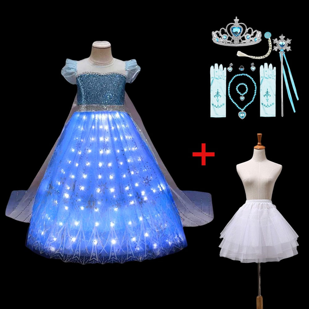 Frozen Princess Elsa LED Light Up Dress