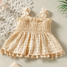 Load image into Gallery viewer, 2PCS Baby Girl Summer Flower Sling Harness Set Triangle Crawling Suit