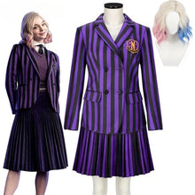 Load image into Gallery viewer, Wednesday - Enid Cosplay Costume Purple Striped School Uniform
