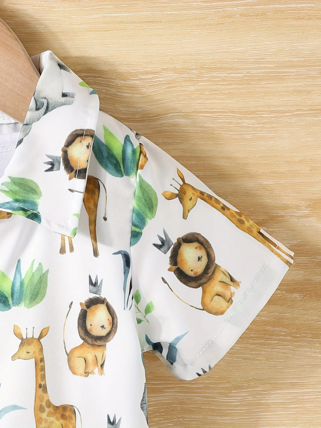 Animal Print Short Sleeve Shorts set