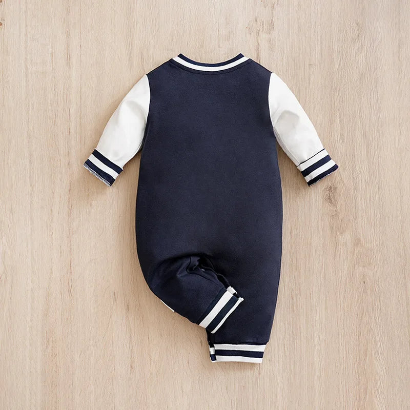 Newborn Baby Baseball Cotton Long Sleeve Onesie