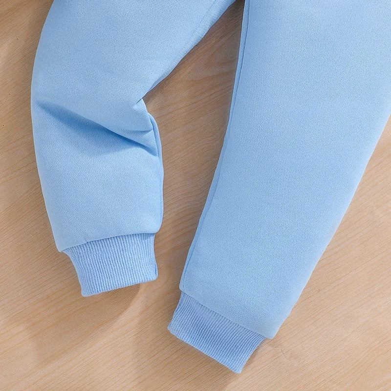 Cute King Letter Long Sleeve and Long Pants Blue Outfit for Baby Boys