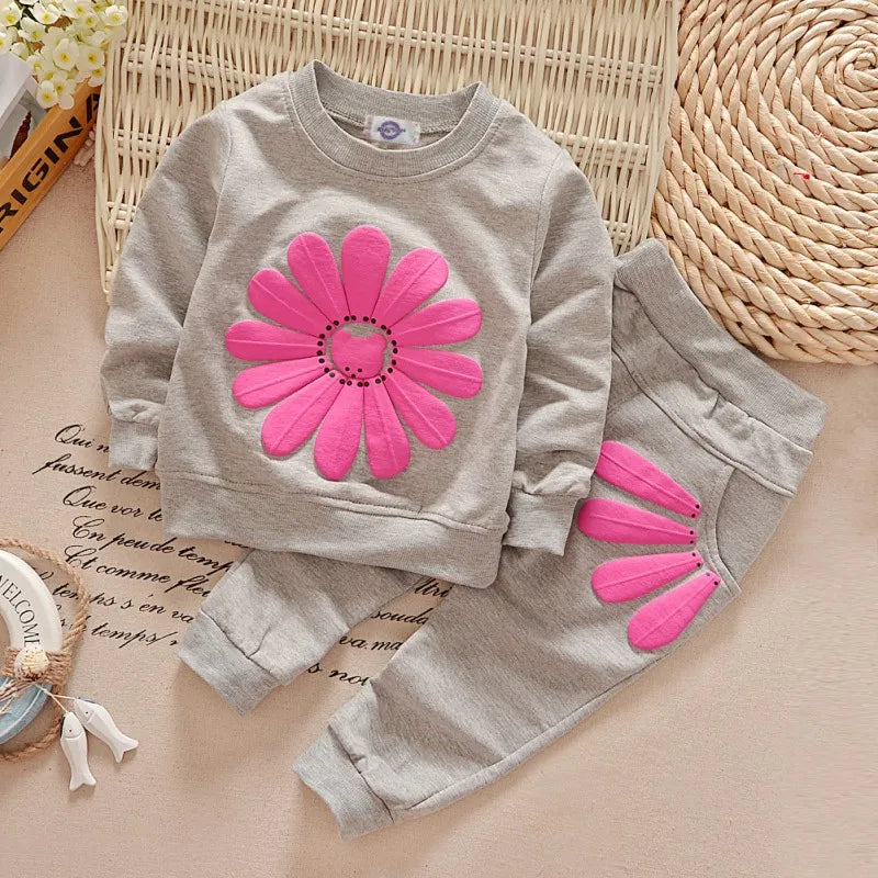 Flower casual breathable tracksuit set for kids | See:Saw Kids