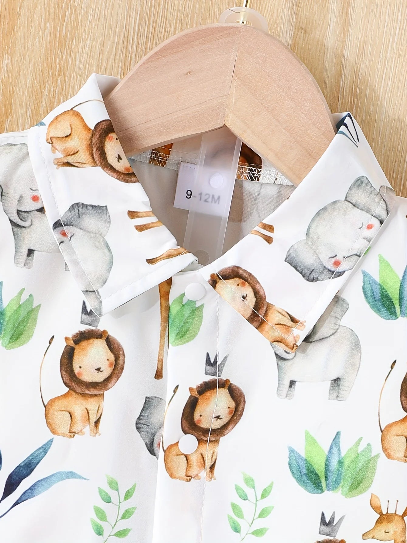 Animal Print Short Sleeve Shorts set