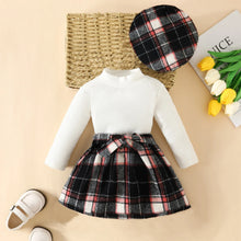 Load image into Gallery viewer, Euro Toddler Knit Long Sleeve Tops Plaid Skirts