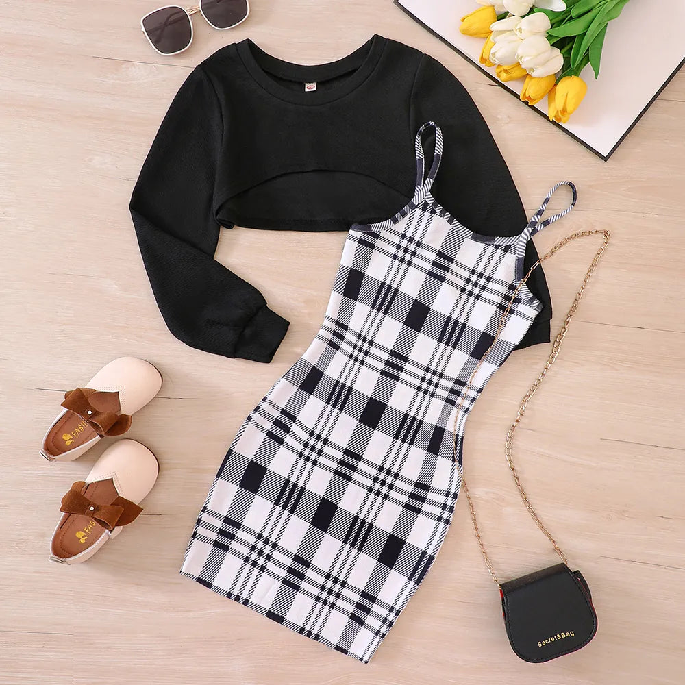 Plaid perfection dress and jumper ensemble for girls | See:Saw Kids