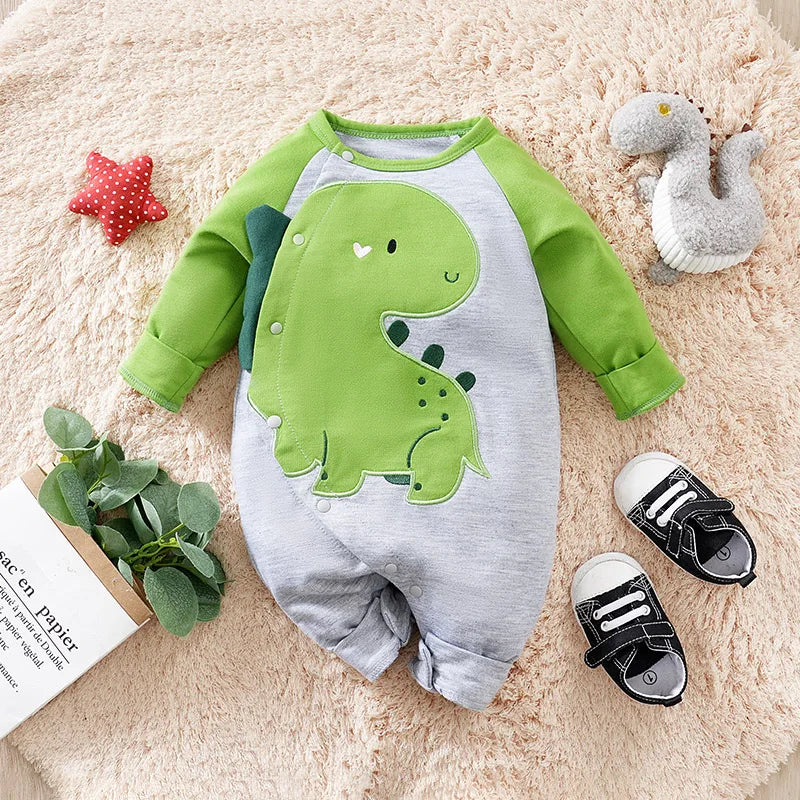 Cartoon dinosaur newborn baby onesie | See:Saw Kids
