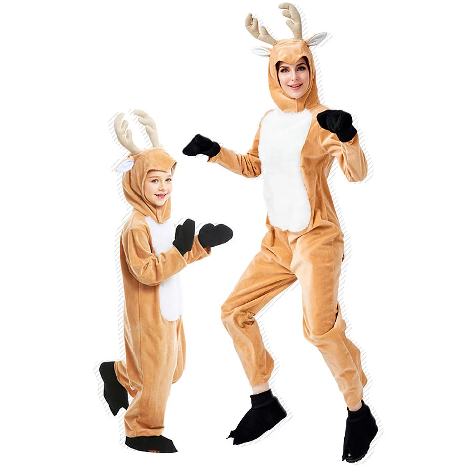 Parent-Child Christmas Reindeer Performance Costume