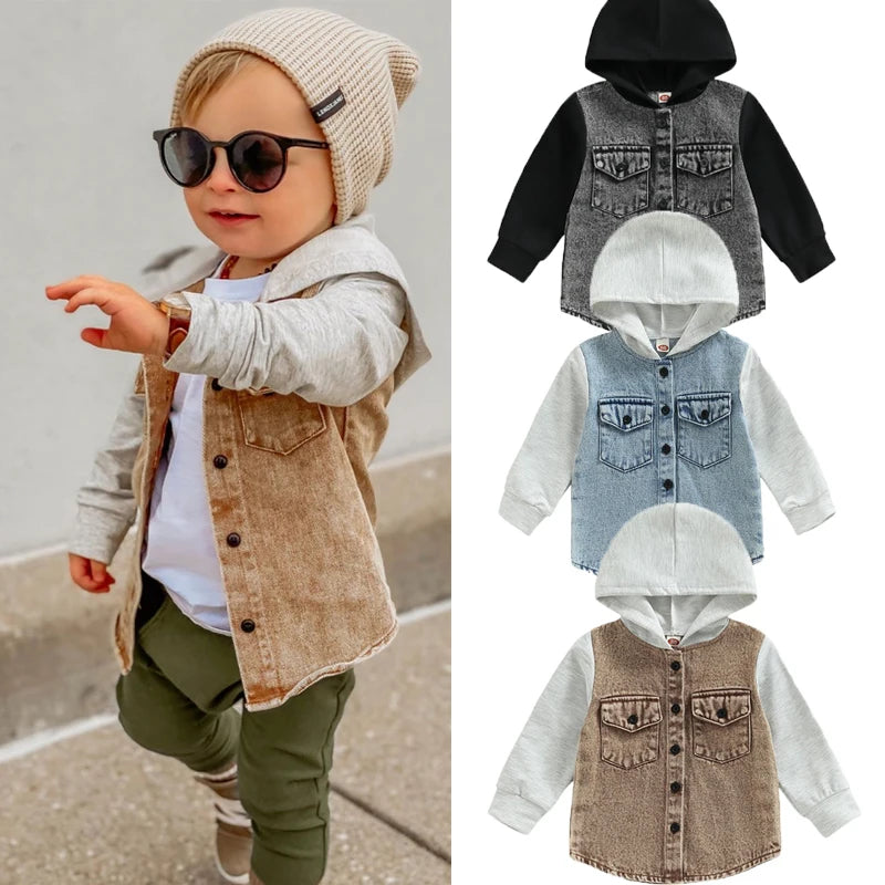 Toddler patchwork denim jacket kids outerwear | See:Saw Kids