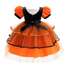 Load image into Gallery viewer, Orange Halloween Kids Dress