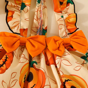 Halloween Pumpkin Suspender Skirt Headband