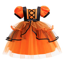 Load image into Gallery viewer, Orange Halloween Kids Dress