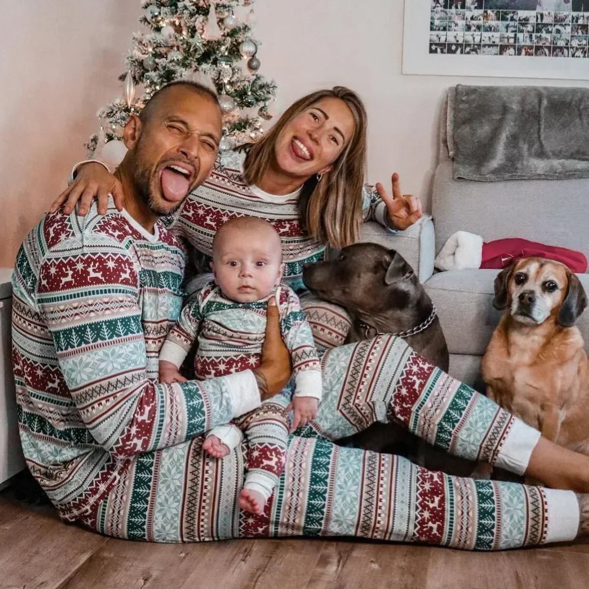 Matching Family Christmas Pajamas Set - Soft 2-Piece All Over Print Sleepwear for Mom, Dad & Kids - Limited Stock!