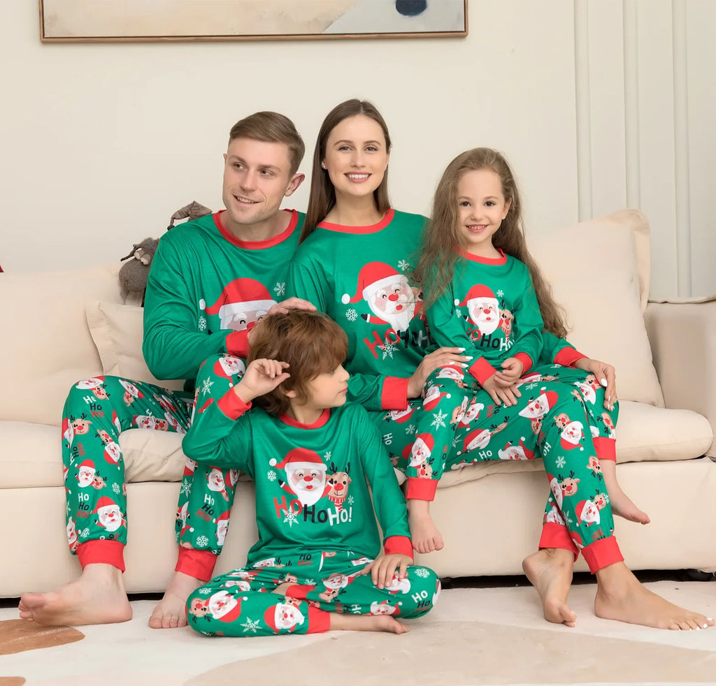 Family Christmas pyjamas set Santa and elk print | See:Saw Kids