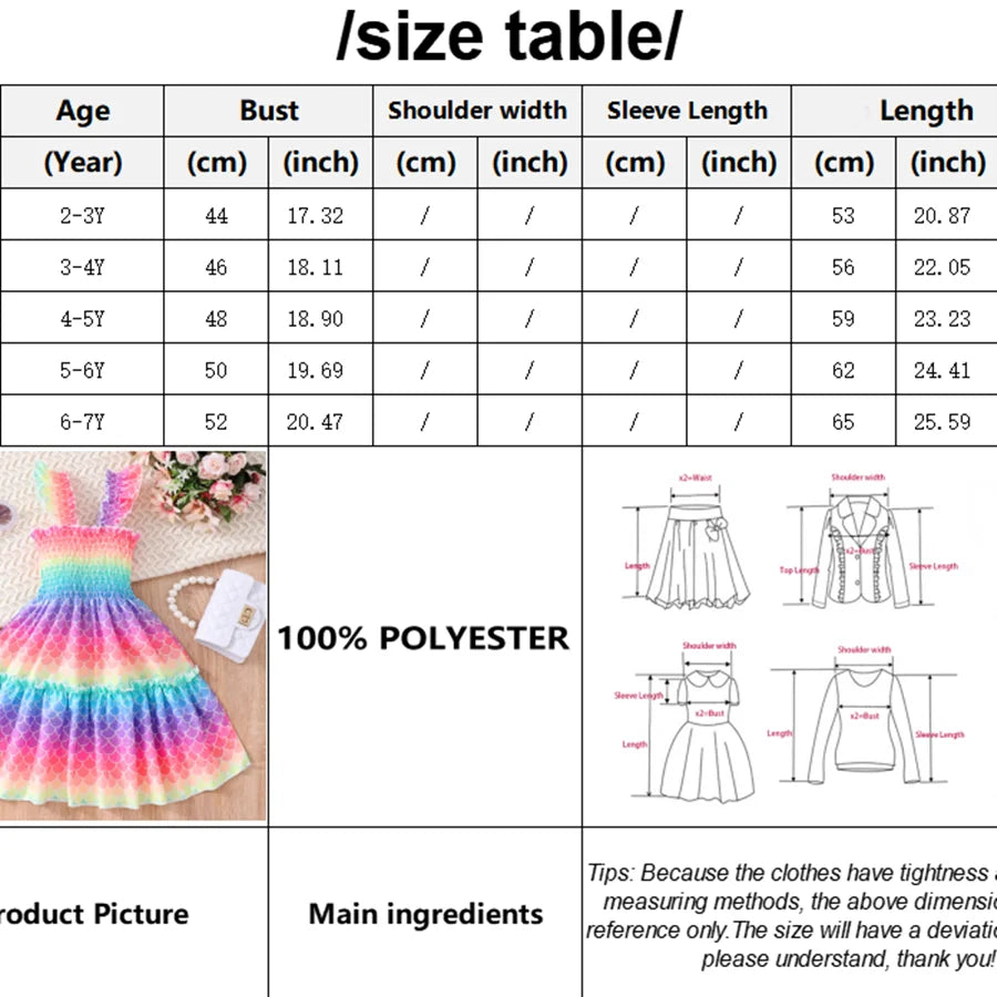 Mermaid Butterfly Rainbow Birthday Party Girls Dresses