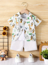 Load image into Gallery viewer, Animal Print Short Sleeve Shorts set
