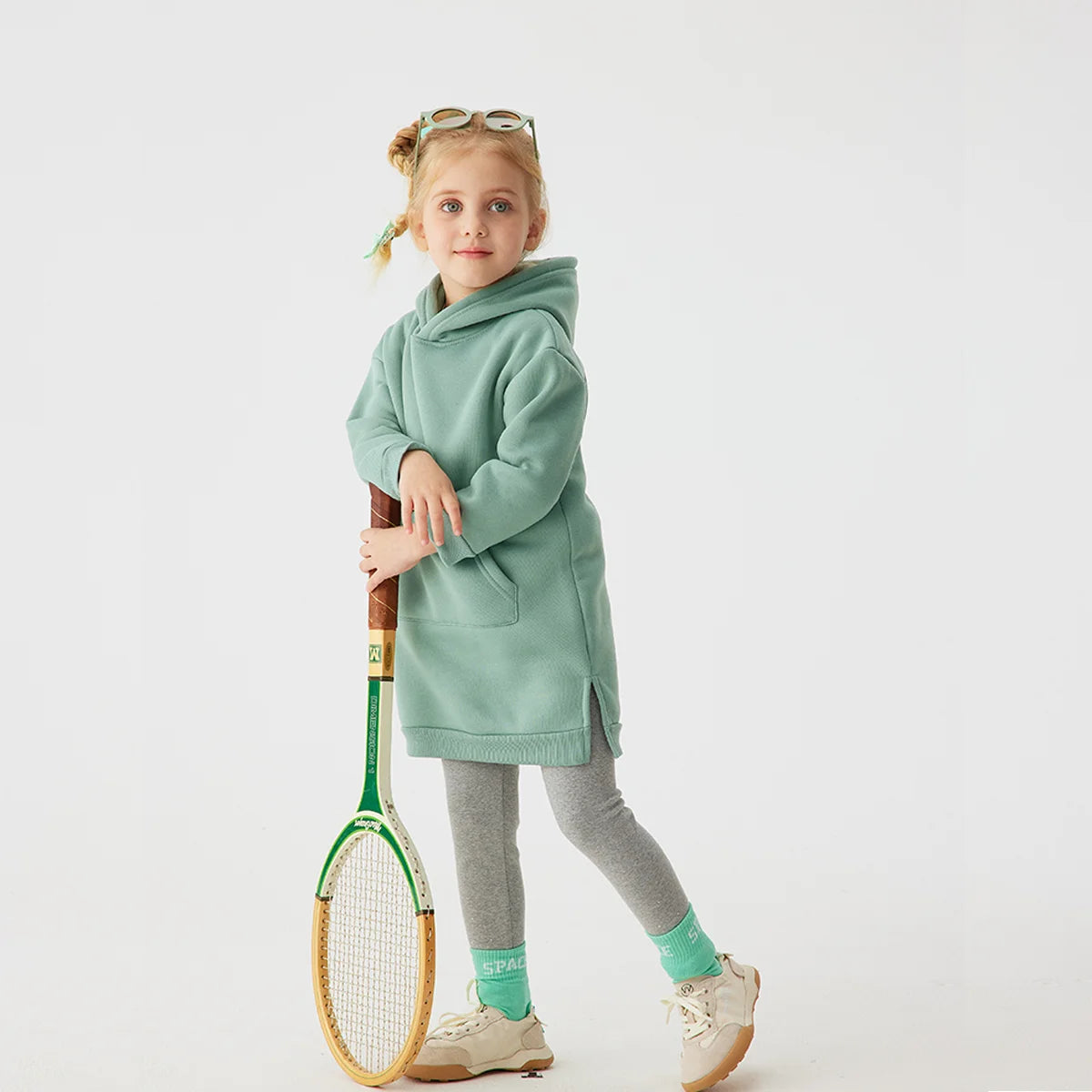 Oversized hoodie solid colour for preschool girls | See:Saw Kids