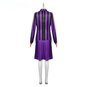 Wednesday - Enid Cosplay Costume Purple Striped School Uniform