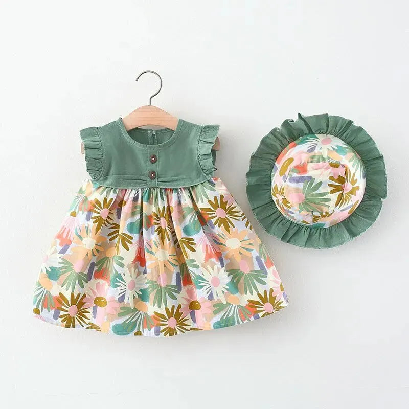 Summer baby girl floral dress with sun hat | See:Saw Kids