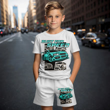 Load image into Gallery viewer, Built For Speed Summer Short Sleeve T-Shirt Suit Shorts Set