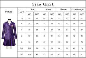 Wednesday - Enid Cosplay Costume Purple Striped School Uniform