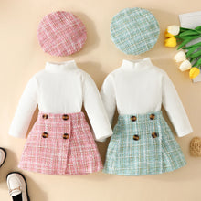 Load image into Gallery viewer, Euro Toddler Knit Long Sleeve Tops Plaid Skirts
