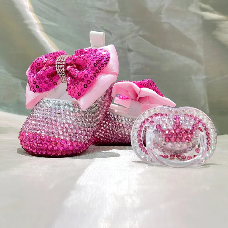 Luxury Baby Bottles & Shoes Headband Set Keepsake