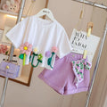 Girls 3D Flower T-Shirt front view