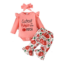 Load image into Gallery viewer, Cutest Halloween Pink Pumpkin Romper