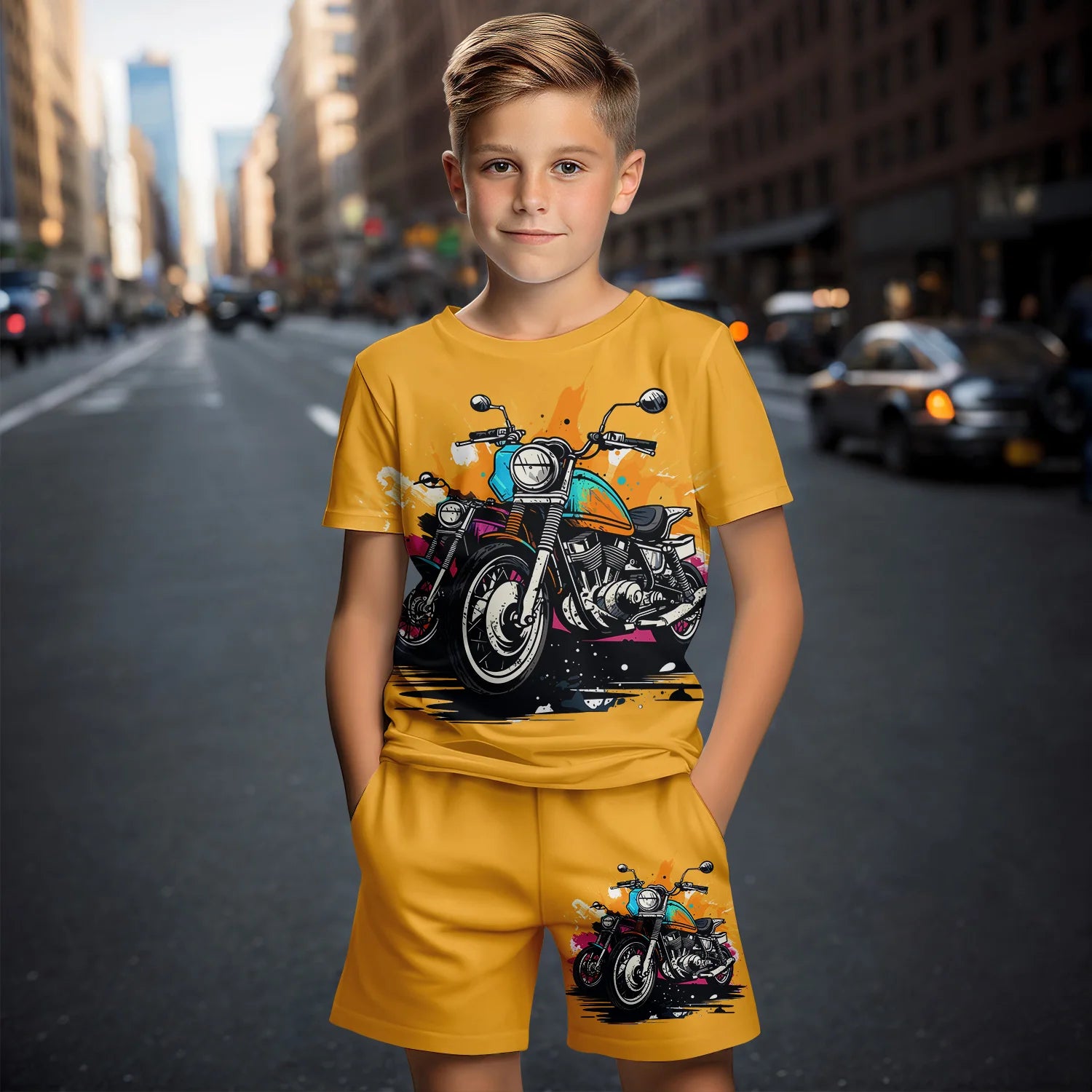 New Bike Summer Short Sleeve T-Shirt & Shorts Set