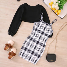 Load image into Gallery viewer, Plaid Perfection: Dress &amp; Jumper Ensemble