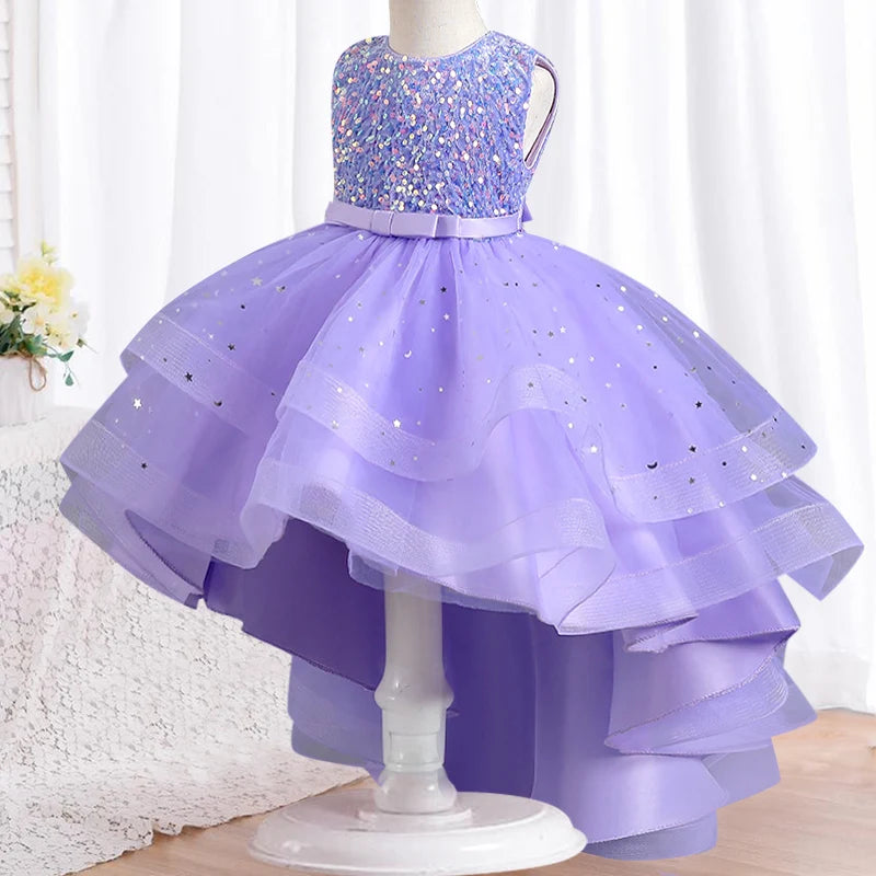 Fluffy birthday party dress for girls with embroidery and sequins | See:Saw Kids