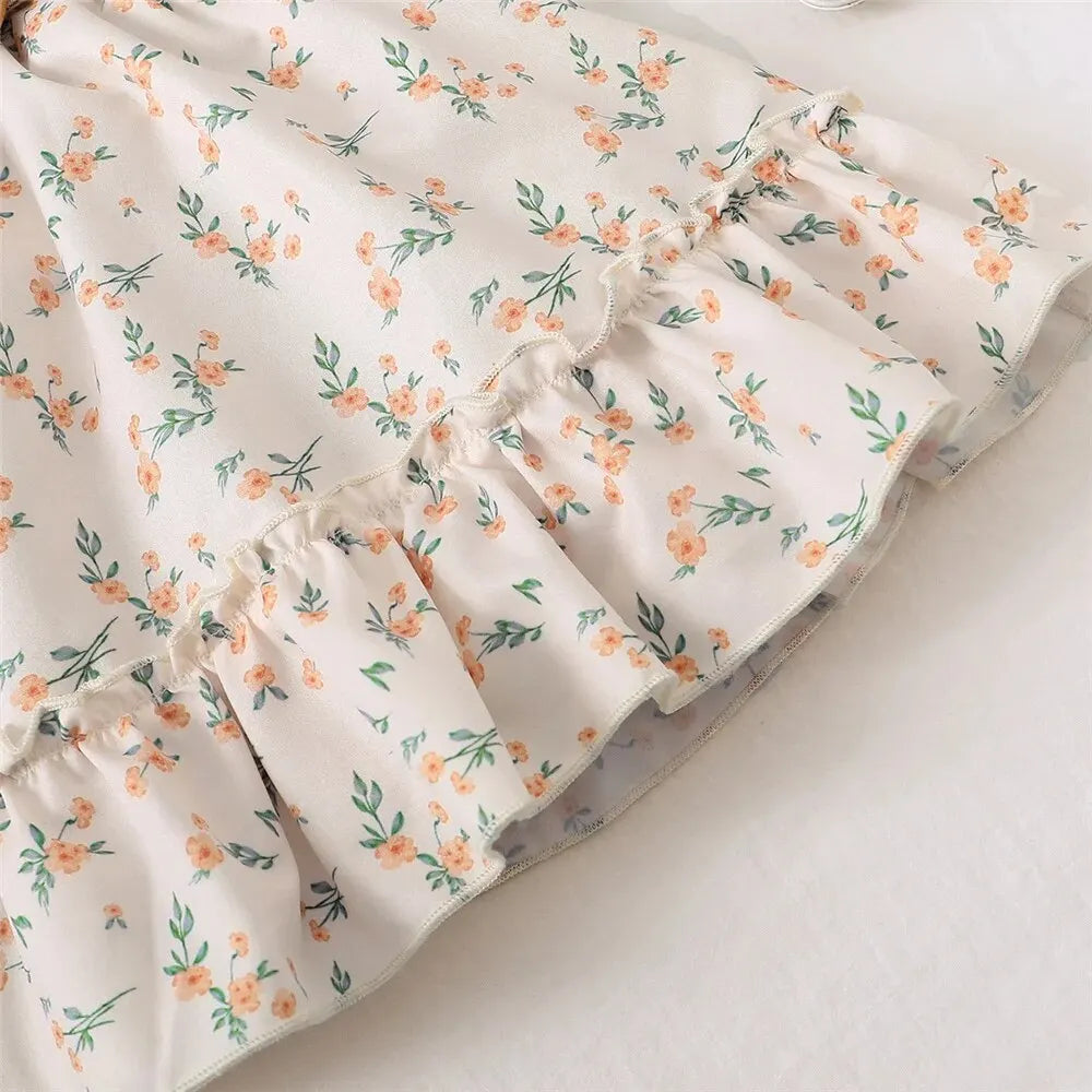 Retro Off-Shoulder Top+Flowers Skirt