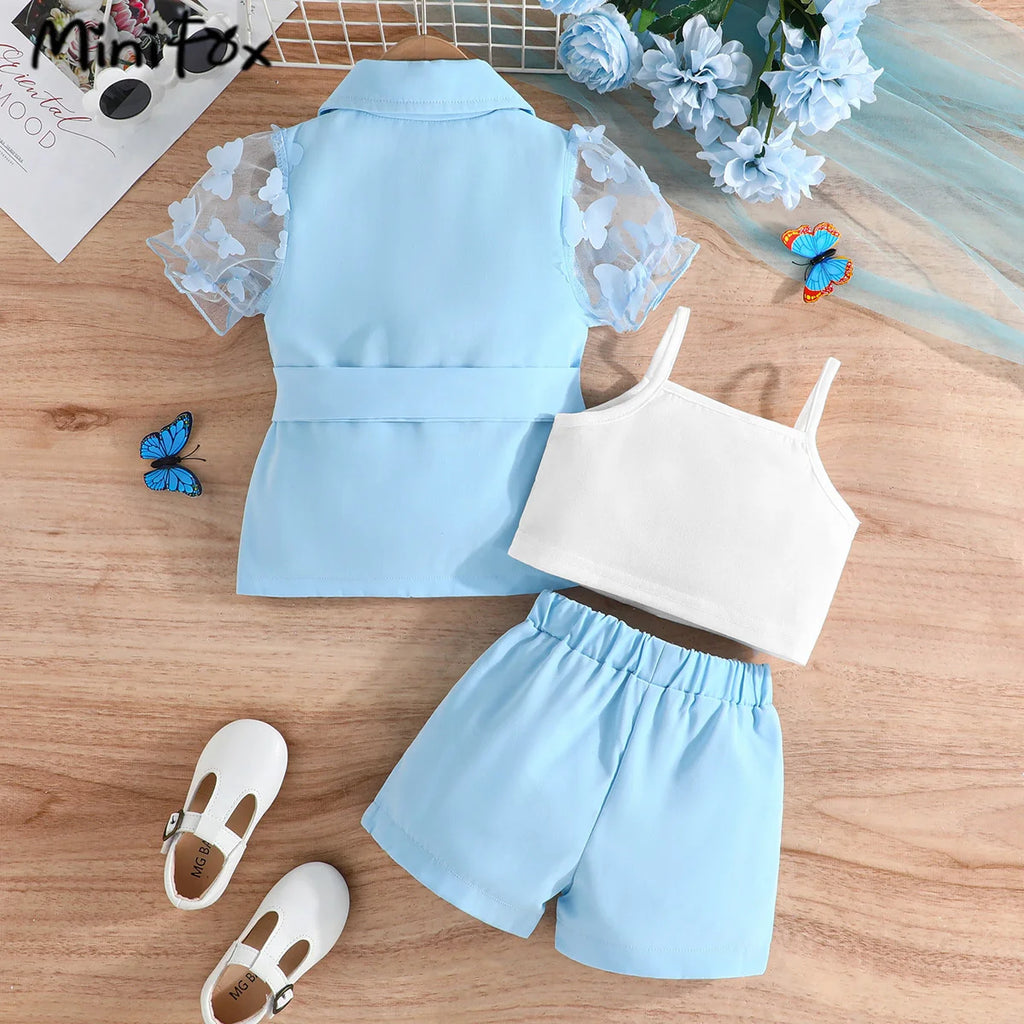 Kids Clothes Girls Blazer &Shorts Sets