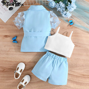 Kids Clothes Girls Blazer &Shorts Sets