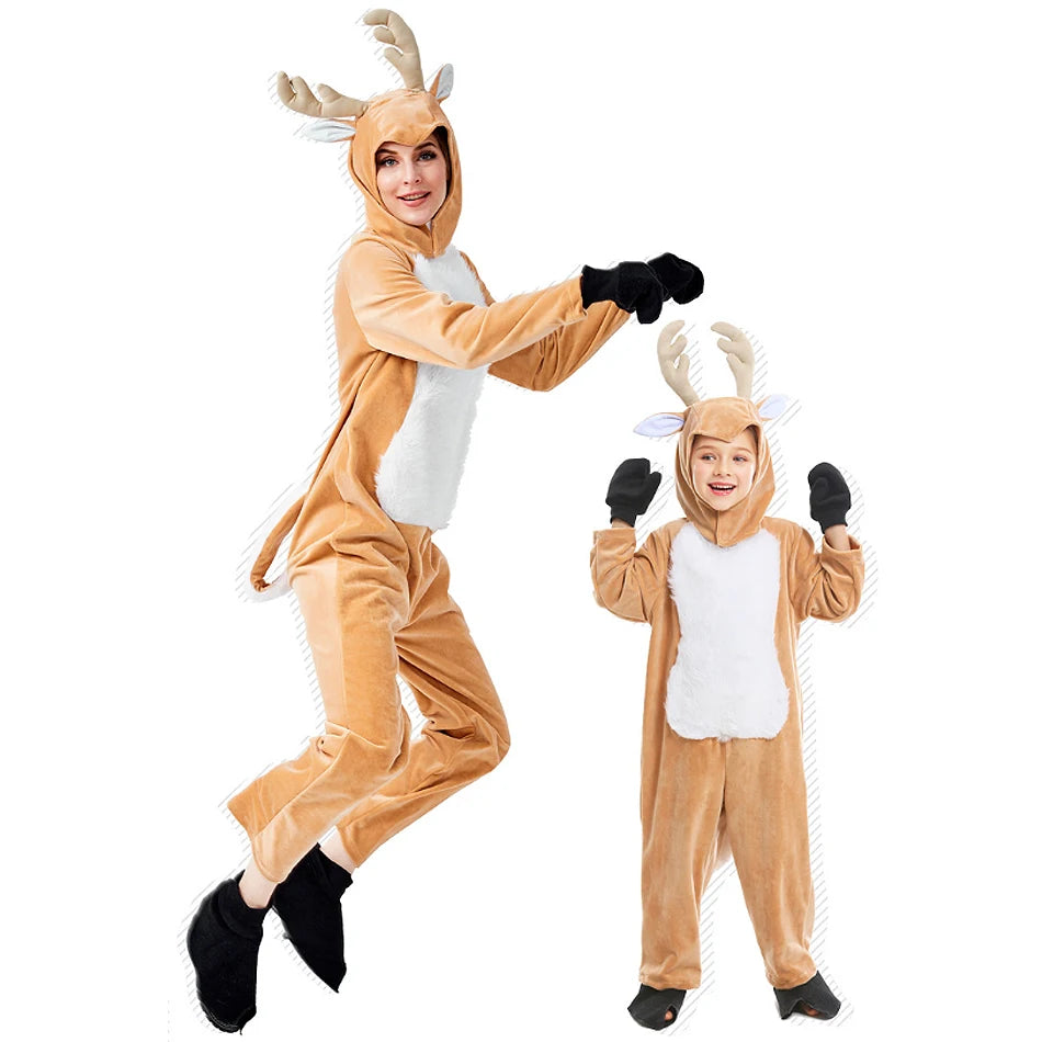 Parent-Child Christmas Reindeer Performance Costume