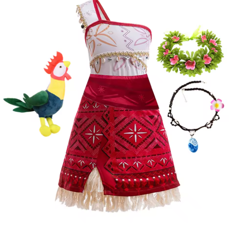 Girls Movie Moana 2 Dress Halloween Party Adventure Costume