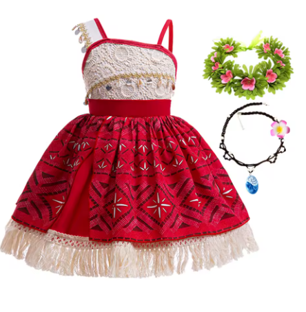 Girls Movie Moana 2 Dress Halloween Party Adventure Costume