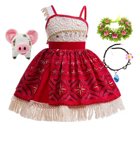Girls Movie Moana 2 Dress Halloween Party Adventure Costume
