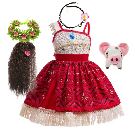 Girls Movie Moana 2 Dress Halloween Party Adventure Costume