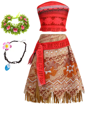 Girls Movie Moana 2 Dress Halloween Party Adventure Costume