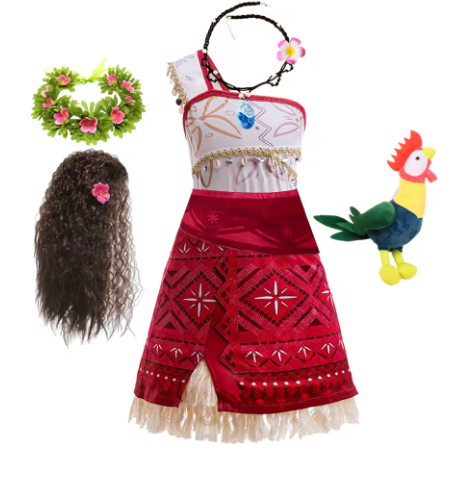 Girls Movie Moana 2 Dress Halloween Party Adventure Costume