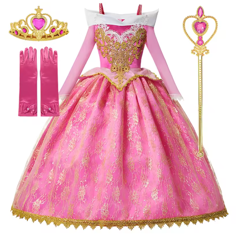 Girl Aurora Princess Dress Children Luxurious Cosplay Costum