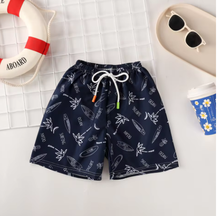 Kids Swim Trunks Summer Cartoon Prints Beach Shorts for Boys