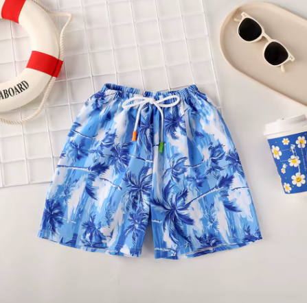Kids Swim Trunks Summer Cartoon Prints Beach Shorts for Boys