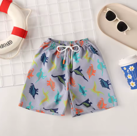 Kids Swim Trunks Summer Cartoon Prints Beach Shorts for Boys