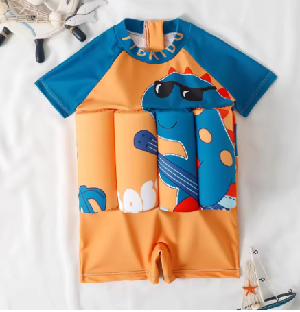 Children's Buoyancy Swimsuit Cartoon Print Swimwear Kid One-
