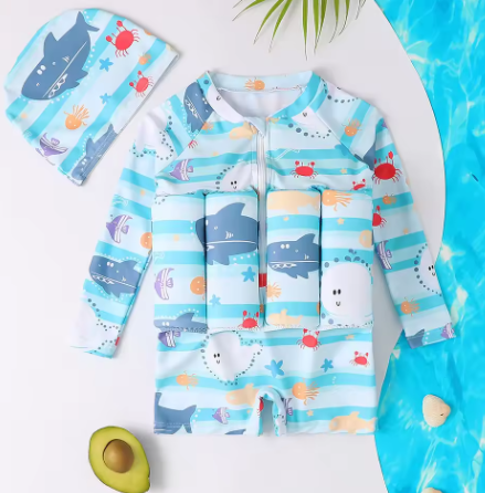 Children's Buoyancy Swimsuit Cartoon Print Swimwear Kid One-