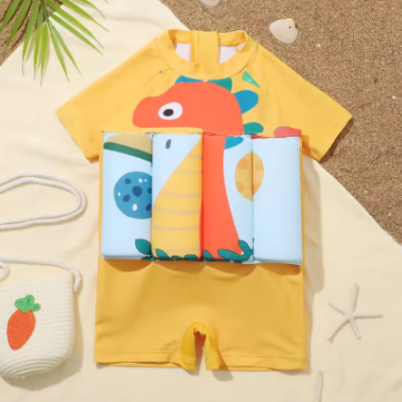 Children's Buoyancy Swimsuit Cartoon Print Swimwear Kid One-